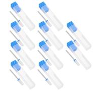 WRITWAA Embouts de Ponçage pour Ongles Céramique 10 Pcs, Tête Ronde M Cylindrique, Outil Manucure Électrique, Fraise à Cuticules, Foret Pédicure pour Préparation et Limage, Usage