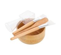 WRITWAA Ensemble 4 Pièces pour Masque Facial avec Mélangeur, Spatule, et Pinceau Doux, Kit Beauté Maison pour Application Soins Visage, pour Mélanger Masques et Huiles Essentielles