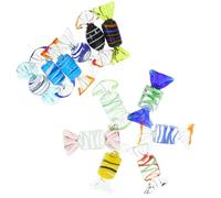 WRITWAA Ensemble de 12 Pièces D'œuvres D'art en Bonbons de Verre Coloré, Décoration de Bureau et Chambre, Ornement Élégant en Verre Fin et Artistique de Bonbon Style Plusieurs styles