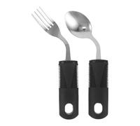 WRITWAA Ensemble de 2 couverts (fourchette et cuillère) : ustensiles adaptés, prise en main facile, pour gauchers souffrant de tremblements, de la maladie d’Alzheimer - accessoires pour personnes