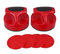 WRITWAA Ensemble de Pousseurs de Hockey Glace Rouge en Abs pour Table de Hockey, Accessoires Pratiques et Pièces de Rechange pour Soirée Entre Amis la Maison