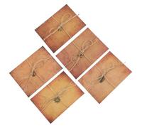 WRITWAA Ensemble Papeterie Rétro A5 Papier Vieilli 5 Sets Papier à Lettres Kraft Enveloppes Motif Feuille Ancre Soleil Étoile Trèfle pour Lettres Manuscrites Invitations