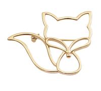 WRITWAA Épingle Renard en Alliage Doré Creuse, Épingle de Costume Délicate et Unique pour Femme, Accessoire Élégant pour Chapeaux et Mariages