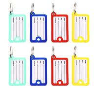 WRITWAA Étiquettes Clés en Plastique Pp Colorées Identification Facile des Paquet Lot de 100 Porte-étiquette Portable et Pratique et Cartes Couleur Aléatoire pour