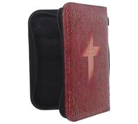 WRITWAA Étui Vintage pour Bible en Cuir Pu Marron avec Fermeture Éclair Sécurisée et Poignée Pratique pour Événements Religieux et Usage Quotidien