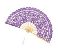 WRITWAA Éventail Pliant à Main Vintage Élégant avec Dentelle Ventilateur Style Chinois pour Mariage Performance et Décoration