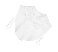 WRITWAA Faux Col Amovible en Dentelle Ajourée pour Femme Demi-Col en Mousseline de Nylon Blanc Col Décoratif Floral Brodé Accessoire Élégant pour Blouse Chemisier et Robe Usage