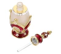 WRITWAA Flacon de Parfum Arabe Vintage 25 Ml en Verre et Alliage Rouge Couronne Flacon Vide Décoratif pour Huiles Essentielles et Aromathérapie pour Femme Accessoire Parfum Paquet à Main