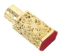 WRITWAA Flacon de Parfum Rechargeable en Verre 3 Ml Doré à Motifs Ajourés, Flacon Vide pour Huiles Essentielles, pour Voyage et Usage Quotidien, Échantillon Parfum DIY Élégant