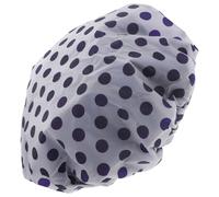 WRITWAA Grand Bonnet de Imperméable pour Femmes en Satin et Eva, Design Adorable à Pois, Couvre-cheveux Réutilisable Bain