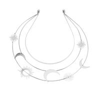 WRITWAA Headband de Déesse Romaine Argenté avec Étoiles et Lune Accessoire et Fait Main pour Fêtes et Costumes Cosplay Féminins
