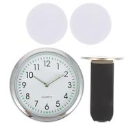 WRITWAA Horloge de Voiture Automatique Adhésive Horloge Numérique de Voiture Cadran Lumineux Blanc en Acier et Verre pour Tableau de Bord Affichage Précis et Bureau
