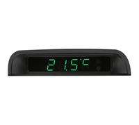 WRITWAA Horloge de Voiture Solaire Thermomètre Numérique Haute Précision Affichage LED Lumineux Format Compact sans Fil Compatible avec Véhicules Variés Lecture Facile Jour et Nuit