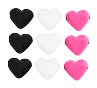 WRITWAA Houppettes à Maquillage Cœur 9 Pcs, Houppettes à Poudre Visage Super Douces, Taille Moyenne, Tissu Velours Dense, pour Maquillage Quotidien et Professionnel, Couleurs Noir Blanc