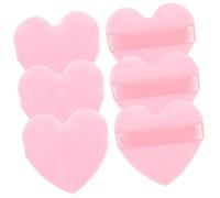 WRITWAA Houppettes à Maquillage de Cœur 6 Pièces Petite Poudre Douce Rose Dragonne pour Femmes Utilisation Visage Voyage