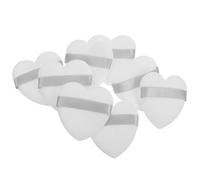 WRITWAA Houppettes à Poudre Visage Cœur 8 Pièces, Taille Moyenne, Texture Douce, pour Fond de Teint et Poudre Cosmétique, pour Maquillage Quotidien et Retouches, Couleur Blanche