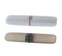 WRITWAA Housse pour Brosse à Dents Portable 2 Pièces, Étui à Capsules en Plastique Robuste Semi-Transparent Noir Et Bleu, Protection Anti-impacts, Étui De Voyage Compact pour Usage Extérieur