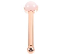 WRITWAA Jade Facial Roller Rose Naturel avec Poignée Métallique Outil de Massage Visage Doux pour Soins Peau et Sculptage