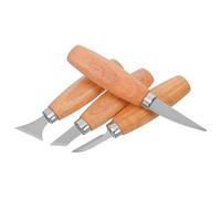 WRITWAA Kit 4pcs Outils de Travail du Bois avec Manches en Bois Ergonomiques Couteaux de Sculpture en Acier Inoxydable pour Projets D'art