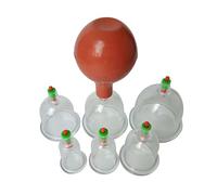 WRITWAA Kit De 6 Ventouses Chinoises En Pc Transparent Avec Aspiration Sous Vide Biomagnétique Pour Massage Manuel Et Relaxation Corporelle Avec Balle En Caoutchouc 2.64X2.64X2.95In