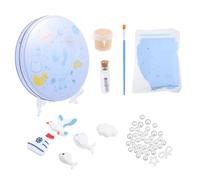 WRITWAA Kit de Moulage d'Empreintes de Mains et Pieds -Né en Plâtre Couleur Bleu Clair 1 Pièce en Boîte Métal Souvenir Naissance pour Bébé et Présent Personnalisé