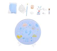 WRITWAA Kit de Moule à Empreintes de Bébé -né Bleu Clair, Léger et Portable, Argile Non Toxique, Présent Souvenir pour Empreintes de Mains et Pieds, 1 Coffret pour Souvenirs D'enfance