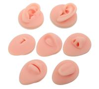 WRITWAA Kit d'entraînement piercing : modèle de partie du corps en silicone souple pour la pratique du piercing - Simulation réaliste du nez, de la bouche, des oreilles, de la langue et du