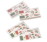 WRITWAA Kit Tatouage Temporaire 20Pcs Drapeau Mexique Tatouages Éphémères Imperméables pour Saison de Football, Décoration Fête d'Indépendance Mexicaine Facile à Appliquer