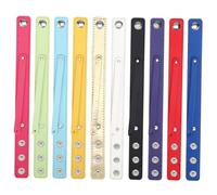 WRITWAA Lot De 10 Bracelets à Pression En Cuir Vierge Coloré, Réglables Unisexes, Double Couche Souple, Bracelets Personnalisables Pour Création De Bijoux, Loisirs Créatifs, Atelier Artisanat