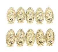 WRITWAA Lot De 10 Breloques Pour Ongles Bijoux Pour Ongles Vierge De Guadalupe Autocollants Bling-Bling Collier Planète Strass Breloques Pour Ongles Strass Dorés Médaille En Métal