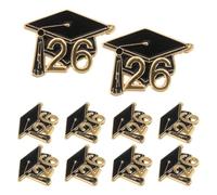 WRITWAA Lot de 10 épinglettes de remise de diplômes : Broches en forme de chapeau de diplômé 2026, insignes à porter sur un sac à dos, un chapeau ou une veste - Bijoux de fin d’année pour