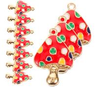 WRITWAA Lot De 10 Mini Breloques Champignons En Alliage Rouge Pour Diy Bijoux, Accessoires Légers Pour Bracelets, Colliers Et Porte-clés, Création Loisirs Créatifs, Fête Présents Artisanaux
