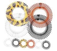 WRITWAA Lot de 10 Peignes Circulaires Extensibles Taille Unique en Plastique Flexible Multicolore, Bandeau Cheveux Femme et Fille, Accessoires Coiffure Quotidien et Cérémonie