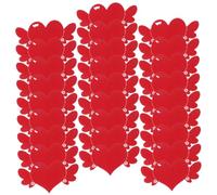 WRITWAA Lot de 100 Cartes Vierges de Cœur Rouge en Papier Épais Décorations pour Saint-Valentin Cartes de Vœux à Message pour Mariage Présents et Projets Créatifs