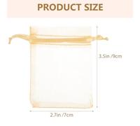 WRITWAA Lot de 100 Petits Paquet en Organza Or Élégants pour Bijoux Cordon, Faciles à Ouvrir et Fermer, pour Présents de Noël et Fêtes