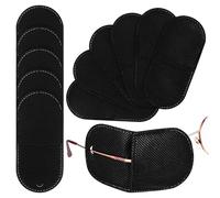 WRITWAA Lot de 12 Cache-Œil pour Lunettes en Tissu Non Tissé Réutilisables Taille Grosse Couleur Noire Patchs pour Amblyopie et Œil Paresseux Confortables et Respirants Adaptés