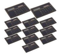 WRITWAA Lot de 12 Calculatrice Solaire de Voyage Ultra Fine Portable pour | Format Poche, Plastique Noir, Usage t Déplacement, Modèle Léger pour Bureau Compact