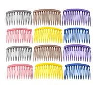 WRITWAA Lot De 12 Peignes à Cheveux Latéraux 8 Cm En Plastique Mat 16 Dents Polyvalents Pour Femmes Usage Quotidien Coiffage Maison Couleur Mixte