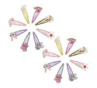 WRITWAA Lot de 16 Barrettes à Cheveux pour Filles, Clips Métalliques Licorne, Lapin et Fleurs Colorées, Accessoires Légers pour Anniversaires, Fêtes et Coiffures Quotidiennes, Ensemble
