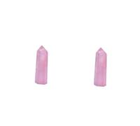 WRITWAA Lot De 2 Baguettes De En Cristal Rose À Six Pierre De Pierre De Chakra Baguette À Facettes Couleur Aléatoire