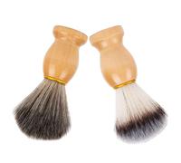 WRITWAA Lot de 2 Blaireaux de Rasage Professionnel Tête en Fibres Douces, Manche en Bois, Brosse de Barbier Cou, Multi-Fonction pour Entretien et Nettoyage