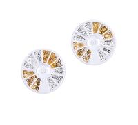 WRITWAA Lot De 2 Boîtes De Bijoux En Métal Accessoires UV Décorations Pour Ongles Kits De Breloques Bijoux Pour Ongles Rivets Pour Ongles Kit De Strass Pour Nail Art Patch Pour