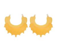 WRITWAA Lot de 2 Bonnets de Shampoing en Silicone Imperméable Jaune Protection Yeux et Oreilles pour Bébé Taille Garçon et Filles Bonnet de Bain pour Lavage des Cheveux