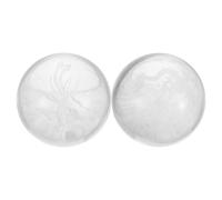 WRITWAA Lot de 2 boules de massage en cristal de 50 mm, transparentes et lestées, inspirées du Baoding, avec motifs de dragon et de phénix. Boule anti-stress de poche pour renforcer les poignets et