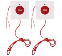 WRITWAA Lot de 2 Boutons D'appel D'urgence Mural avec Cordon de Traction, Bouton Sos pour Personnes Âgées, Alarme Patient sans Fil, Dispositif D'aide pour Intervention Rapide,