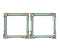 WRITWAA Lot de 2 Cadres Photo Vintage en Résine, Diamètre 11 Cm, Couleur Vert Clair, Accessoires Décoratifs pour Photobooth, Fond Photo Rétro pour Bijoux et Décoration Intérieure