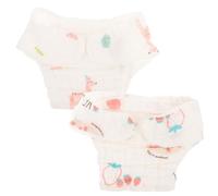 WRITWAA Lot de 2 Culottes de Couches Lavables en Coton Pur, Taille S, Couche Bébé Réutilisable pour Fille, Haute Absorption, Barrière Anti-fuites, Confort Respirant pour Style Aléatoire