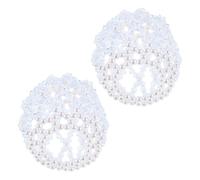 WRITWAA Lot de 2 Filets à Chignon de Ballet Faits Main avec Strass Bleus, Filets à Cheveux Élastiques pour Danseuses et Patineuses, Couvre-chignon Léger et Ajustable pour Spectacles
