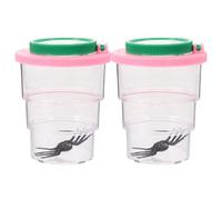 WRITWAA Lot de 2 loupes d'observation d'insectes en plastique - Boîte loupe pour observer les petites bêtes dans le jardin (kit de découverte scientifique éducatif).