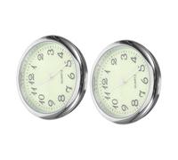 WRITWAA Lot de 2 Mini-Horloges Électroniques Quartz pour Tableau de Bord de Voiture Diamètre 4 CM Horloge Autocollante Lumineuse sans Pile Accessoire Véhicule Pratique
